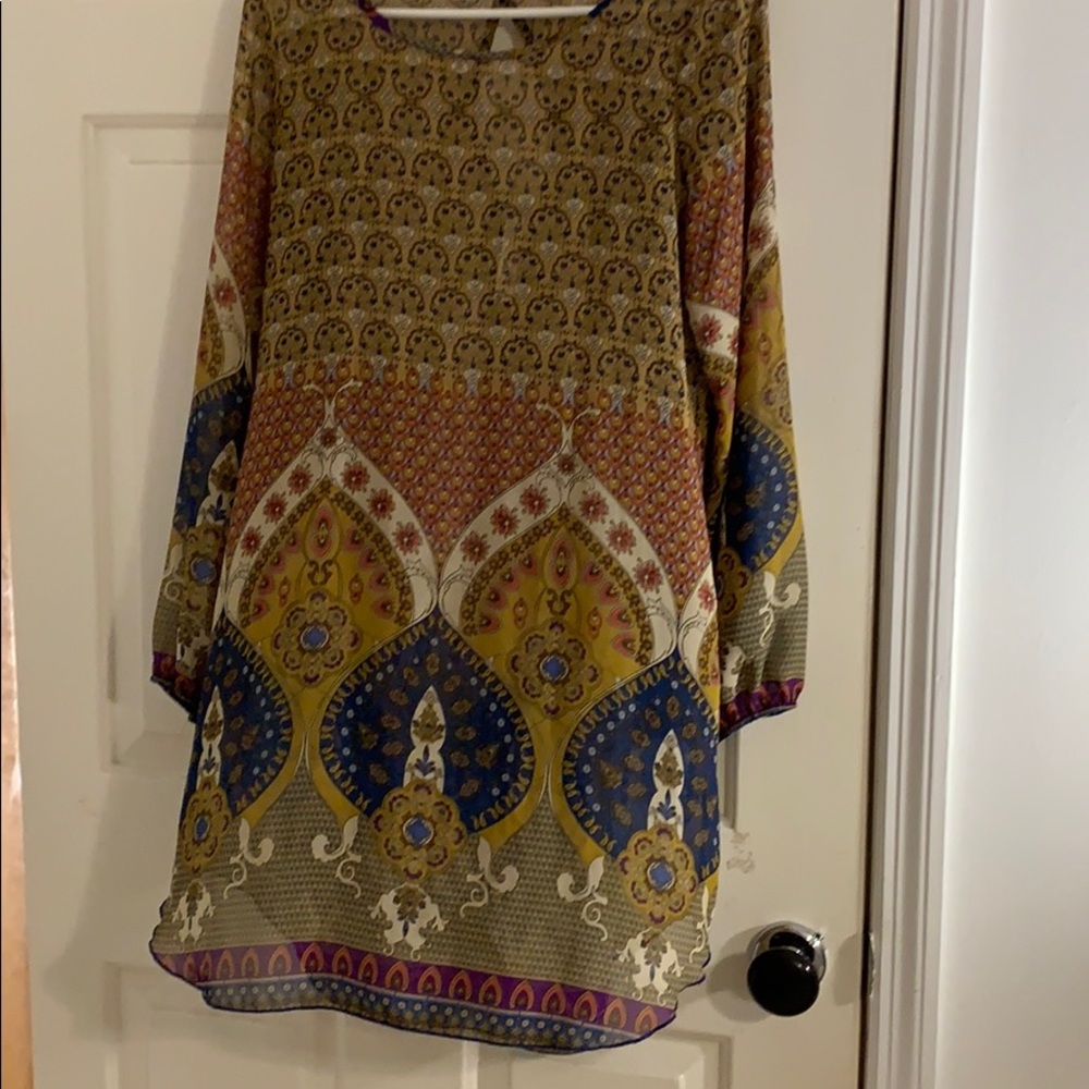 Sheer pink owl tunic dress